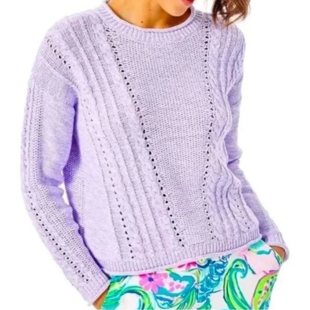 Lilly Pulitzer Lavender Cable Knit Sweater Size Small